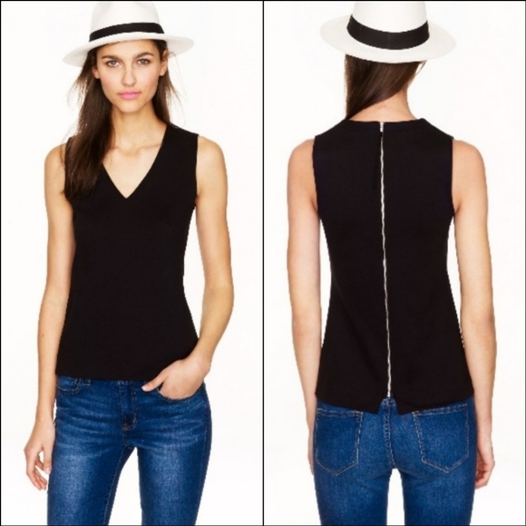 J. Crew Tops - J.CREW structured v-neck ponte shell top NWT